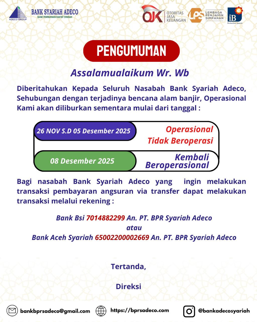 >Pengumuman
